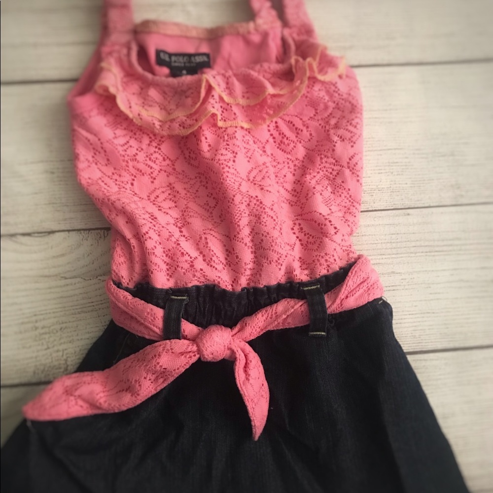 Polo Ralph Lauren Girls Pink & Jean dress